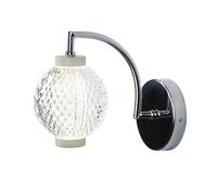 Kitchen Faucet Nordic Globe Acrylic Shade Light Iron Body Three-Color Mode Wall Lamp for Bedroom Living Room Hallway Staircase(19cm)