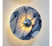 Kitchen Faucet Nordic Marble Stone Wall Lamp with Metal Base for Living Room Bedroom Hallway Bedside Interior Lighting(Silver,25cm)