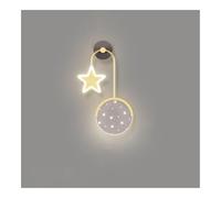 Kitchen Faucet Nordic with Starry Night Pattern Gold Iron Body Lamp Three-Color Mode Wall Light Fixtures for Bedroom Living Room(Five-Pointed Star)