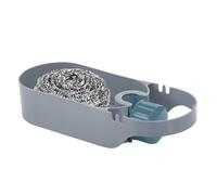 Kitchen Faucet Organizer - Sink Faucet Mounted Sponge Brush Holder Rack Shelf for Dish Soap Scrubber Storage with Drip Tray and Quick Drain Design Ideal for Compact Countertops and Everyday Dishwashin