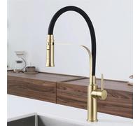 Kitchen Faucet Pull out Brushed Gold Stainless Steel 2 Modes Kitchen Sink Faucet-Brushed Gold