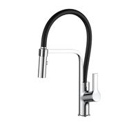 Kitchen Faucet Pull out Swivel 2 Mode Single Hole Brass Kitchen Sink Faucet-Chrome