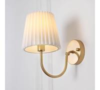 Kitchen Faucet Retro Industrial Wall Lamp, Metal Candlestick Wall Light with Gold Finish, Pleated Fabric Wall, E14 Lighting Fixture, Mid-Century Wall Lamps for Bedside, Living Room