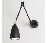 Kitchen Faucet Retro Swing Arm Wall Lamp, Adjustable Bedside Reading Light, E27 Lighting Fixture, Retractable Wall, Antique Metal Wall Lamps for Bedroom, Living Room, Study Room(Black)