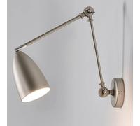Kitchen Faucet Retro Swing Arm Wall Lamp, Adjustable Bedside Reading Light, E27 Lighting Fixture, Retractable Wall, Antique Metal Wall Lamps for Bedroom, Living Room, Study Room(Nickel Color)