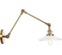 Kitchen Faucet Retro Wall Lights Plug-in Adjustable Long Swing-Arm Wall Light E27 Wall Lamp Fixture Double Section Wall Sconces for Bedroom Living Room Kitchen Dining Room