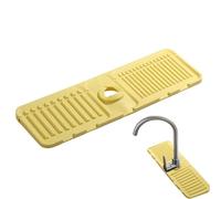 Kitchen Faucet Sink Splash Guard, 5 Degree Incline Sink Draining Pad, Handle Drip Catcher Tray Behind Faucet, Sink Splash Mat for Kitchen, Bathroom, Farmhouse, Water Spill Protection, Kitchen Water