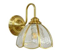 Kitchen Faucet Vintage Bathroom Glass Sconces French Retro Bedroom Bedside Lights Indoor Home Gold Wall Lamp Fixture for Hallway(Water Transparent)