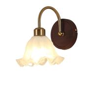 Kitchen Faucet Vintage Farmhouse Iron White Flower Glass ShadeWall Lamp Three-Color Mode Wall Light Fixtures for Bedroom Living Room Hallway Entryway(Ordinary Type,19cm)