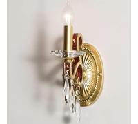 Kitchen Faucet Wall Light - and White Fabric Lampshade Bedroom Bedside Lamp Wall Sconces, American Crystal Pendant Decor Single-Head Wall Candle,Wall Lamps(39 * 12cm)