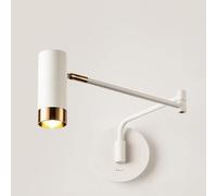 Kitchen Faucet Wall Light White/Black Swing Arm Wall, 350° Rotating Beside Reading Wall Lamp with On/Off, Flexible Adjustable Wall Mount Headboard Reading Spotlight, 1 Pack/2 Pack(Whit