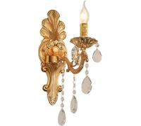 Kitchen Faucet Wall Lighting Fixtures Vintage Vanity Wall Lamp Gold Candle Wall European Style Wall Mount Lighting Fixture for Living Room Bedroom Headboard Decor Wall Sconces(A)