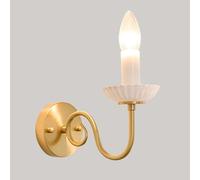 Kitchen Faucet White Glass Wall Mount Lamp Farmhouse Wall Light Fixture French Style Wall Lamps Candle Wall Brass Sconces Wall Lighting E14 Vanity Lights for Bedroom Living Room