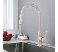 Kitchen Faucet with Pull Down Sprayer Brass Hot and Cold Water Swivel Kitchen Sink Tap-White