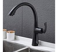 Kitchen Faucet with Pull Down Sprayer Hot and Cold Brass Rotation Telescopic Multi-Function Faucets for Kitchen Sinks-Black (Color : Chrome)