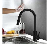 Kitchen Faucet with Pull Down Sprayer, Single Handle Deck Mounted Kitchen Sink Faucet, Touch On Kitchen Mixer Tap,Black