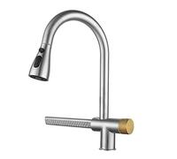 Kitchen Faucet with Pull Down Sprayer Single Hole Telescoping Hot and Cold Water Swivel Pull Down Kitchen Faucet Stainless Steel-Drawing
