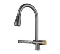 Kitchen Faucet with Pull Down Sprayer Single Hole Telescoping Hot and Cold Water Swivel Pull Down Kitchen Faucet Stainless Steel-Drawing