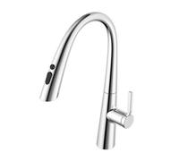 Kitchen Faucet with Pull Down Sprayer Swivel 3 Mode Hot and Cold Water Single Hole Brass Kitchen Sink Faucet-White