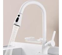 Kitchen Faucet with Pull out Spray, Kitchen Sink Faucet 3 Functions Nozzle Rotate 360° Hot and Cold Water Brass Pull out Kitchen Mixer Faucet-Chrome
