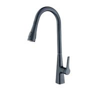Kitchen Faucet with Pull out Spray, Kitchen Sink Mixer Faucets Brass Swivel Hot and Cold Water Single Hole Display Temperature Pull out Kitchen Mixer Faucet-Chrome