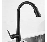 Kitchen Faucet with Pull out Spray, Kitchen Sink Mixer Faucets Swivel Telescopic Hot and Cold Water Brass Pull out Kitchen Mixer Faucet-Grey