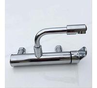 Kitchen Faucets Black Brass Wall Mounted Dual Hole Bathroom 360 Rotate Basin Faucet Cold Hot Water Sink Crane Mixer Taps Chrome 240mm Heavy Duty