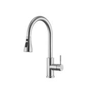 Kitchen Faucets Brushed Nickel Pull Out Kitchen Sink Water Tap Deck Mounted Mixer Stream Sprayer Head Hot Cold Taps Sliver(Silvery C,G1/2)
