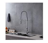 Kitchen Faucets, Solid Brass Single Handle Single Lever Bifunctional Pull Down Sprayer Spring Kitchen Sink Faucet (Black)