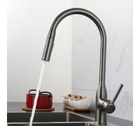 Kitchen Faucets with Pull Down Spray Brass Hot and Cold Water Dual Mode Single Hole Swivel Kitchen Faucet Pull Down-Oatmeal Color