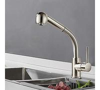Kitchen faucets with Pull Down Sprayer, 2 Modes Swivel Nozzle, for Kitchen Sink Single Handle, Faucet Pull out,-Brushed NickelD