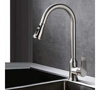 Kitchen faucets with Pull Down Sprayer, 2 Modes Swivel Nozzle, for Kitchen Sink Single Handle, Faucet Pull out,-Brushed NickelC