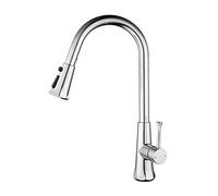 Kitchen faucets with Pull Down Sprayer, 3 Modes Swivel Nozzle, for Kitchen Sink, Brass Single Handle Faucet Pull out,-Chrome