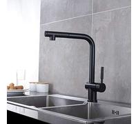 Kitchen faucets with Pull Down Sprayer, Black, 2, Hot and Cold Telescopic Rotating Single Handle, All Copper, Kitchen Sink, Faucet Pull out-Black A