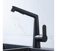 Kitchen Faucets with Pull Down Sprayer Black rotatable Hot and Cold 2 Mode with Shower Single Hole Suitable for Kitchen Sink-Black-B (Color : Chrome-b)