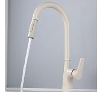 Kitchen faucets with Pull Down Sprayer Brass Hot and Cold Water Swivel Pull Down Kitchen Faucet Oatmeal-A