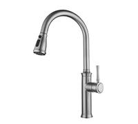 Kitchen Faucets with Pull Down Sprayer Dual Mode Stainless Steel 360° Swivel Hot and Cold Water Kitchen Sink Faucet-Brushed