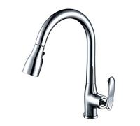 Kitchen faucets with Pull Down Sprayer, Faucet Pull out Single Handle for Kitchen Sink, Brass Pull out,-Chrome