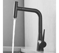 Kitchen faucets with Pull Down Sprayer, Home for Kitchen for Kitchen Sink, Hot and Cold Commercial Single Handle, All Copper 2 Modes, Faucet-Black