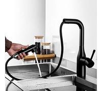 Kitchen faucets with Pull Down Sprayer, Hot and Cold Copper Pull Pull Single Handle, 2 Modes, for Kitchen Sink, Faucet-Black