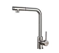 Kitchen faucets with Pull Down Sprayer, Hot and Cold Single Handle Telescopic, Pull-out, 2, Kitchen Sink, Faucet-B Wire Drawing 304 Stainless Steel