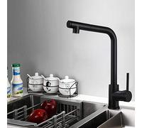 Kitchen faucets with Pull Down Sprayer, Hot and Cold Single Handle Telescopic, Pull-out, 2, Kitchen Sink, Faucet-B Black 304 Stainless Steel