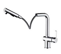Kitchen faucets with Pull Down Sprayer, Kitchen Sink, All Copper Hot and Cold Pull Flexible, 2, Faucet-A Chrome