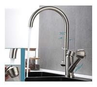 Kitchen Faucets with Pull Down Sprayer Retractable Rotatable Brushed Kitchen Faucet Pool Vegetable Basin Hot and Cold Pull-out Spray Gun Faucet-A