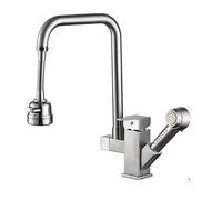 Kitchen Faucets with Pull Down Sprayer Retractable Rotatable Brushed Kitchen Faucet Pool Vegetable Basin Hot and Cold Pull-out Spray Gun Faucet-A