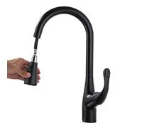 Kitchen Faucets with Pull out Spray Brass 2 Patterns Hot Water and Cold Water Rotating Single Hole Kitchen Mixer Faucet-Black (Color : Chrome)