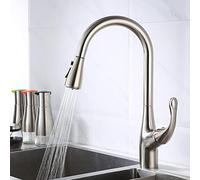 Kitchen Faucets with Pull out Spray Brass 2 Patterns Hot Water and Cold Water Rotating Single Hole Kitchen Mixer Faucet-Drawing