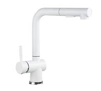 Kitchen Faucets with Pull out Spray, Kitchen Mixer Faucet Stainless Steel Swivel Hot and Cold Water Dual Mode Multifunction Pull out Kitchen Sink Faucet-White