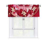 Kitchen Happy Valentine'S Day - Cenefa de cortina con estampado de feliz día de San Valentín, 137 x 45,7 cm, semitransparente, 1 panel de cortinas cortas para dormitorio, baño