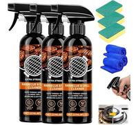 Kitchen Heavy Oil Cleaner Spray, Fast-Acting Heavy-Duty Grill Degreaser Spray Grease, All Purpose Kitchens Cleaning Agent for Stoves, Countertop, Grill, Racks (3Pcs)
